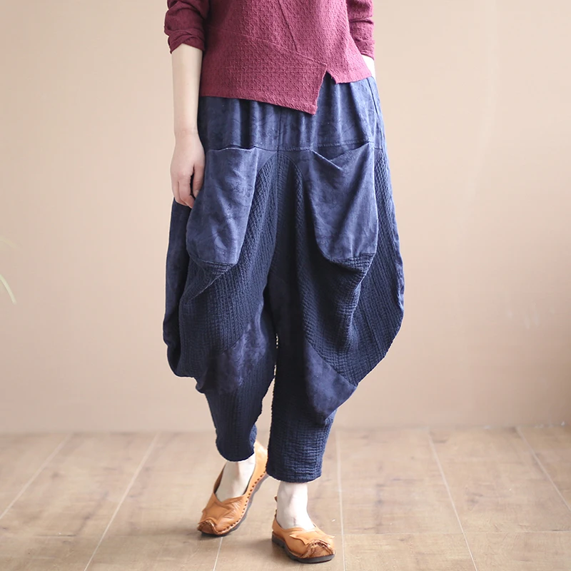 Женские хлопковые и льняные новые свободные мешковатые шаровары Hakama с широкими