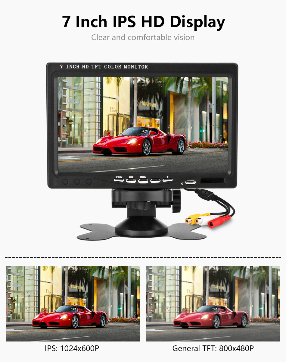 " HD lcd ips мини компьютер и ТВ дисплей CC tv безопасности наблюдения экран мониторы с HDMI/VGA/видео/аудио автомобильный монитор