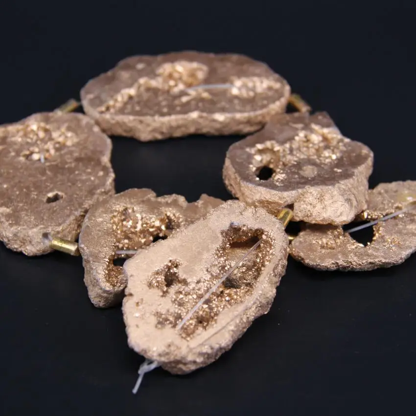 15 5 &quot/нитка светильник золото титан кварц Жеода друг за плиты в произвольной