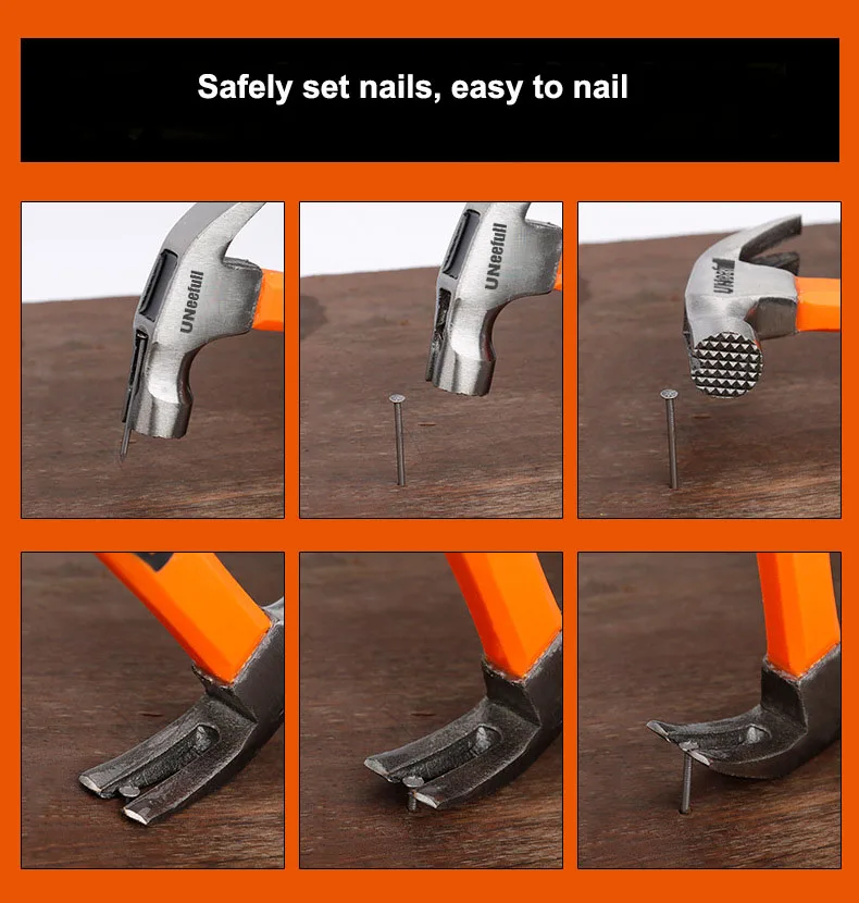 Многофункциональный молоток с круглой головкой и резиновой ручкой магнитный для