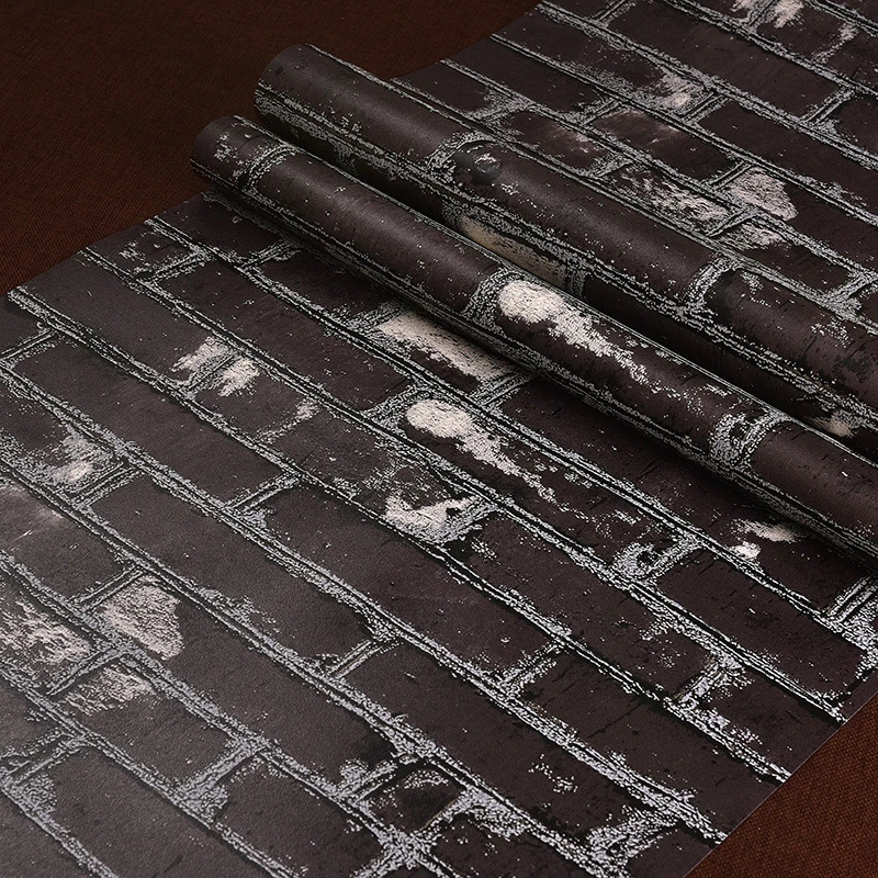 

beibehang new Chinese style retro black wallpapers antique culture brick restaurant clothing brick characteristics of wall paper