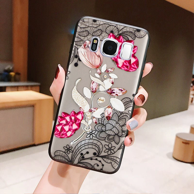 YueTuo coque, чехол, чехол, для samsung Galaxy S8 Plus S 8 Plus S8Plus, роскошный 3d Жесткий Чехол для мобильного телефона с цветочным рисунком, чехол s