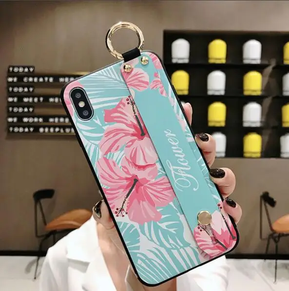 phone bag case Чехол из ТПУ с ремешком для huawei mate 20 10 pro P30 P20 pro lite honor 20 10 nova 4 3 3i, чехол, наручный браслет с цветами, держатель для телефона - Цвет: phone bag case