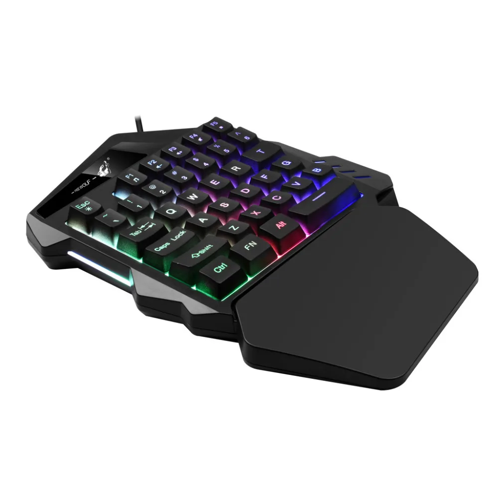 K13 Проводная 35-клавишная LED подсветка Usb эргономичная Одноручная клавиатура