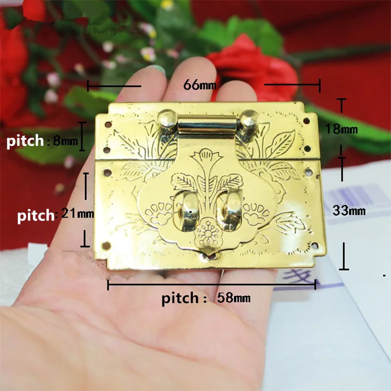 Латунный ящик для чемодана защелки пряжки замок деревянного ящика домашний DIY