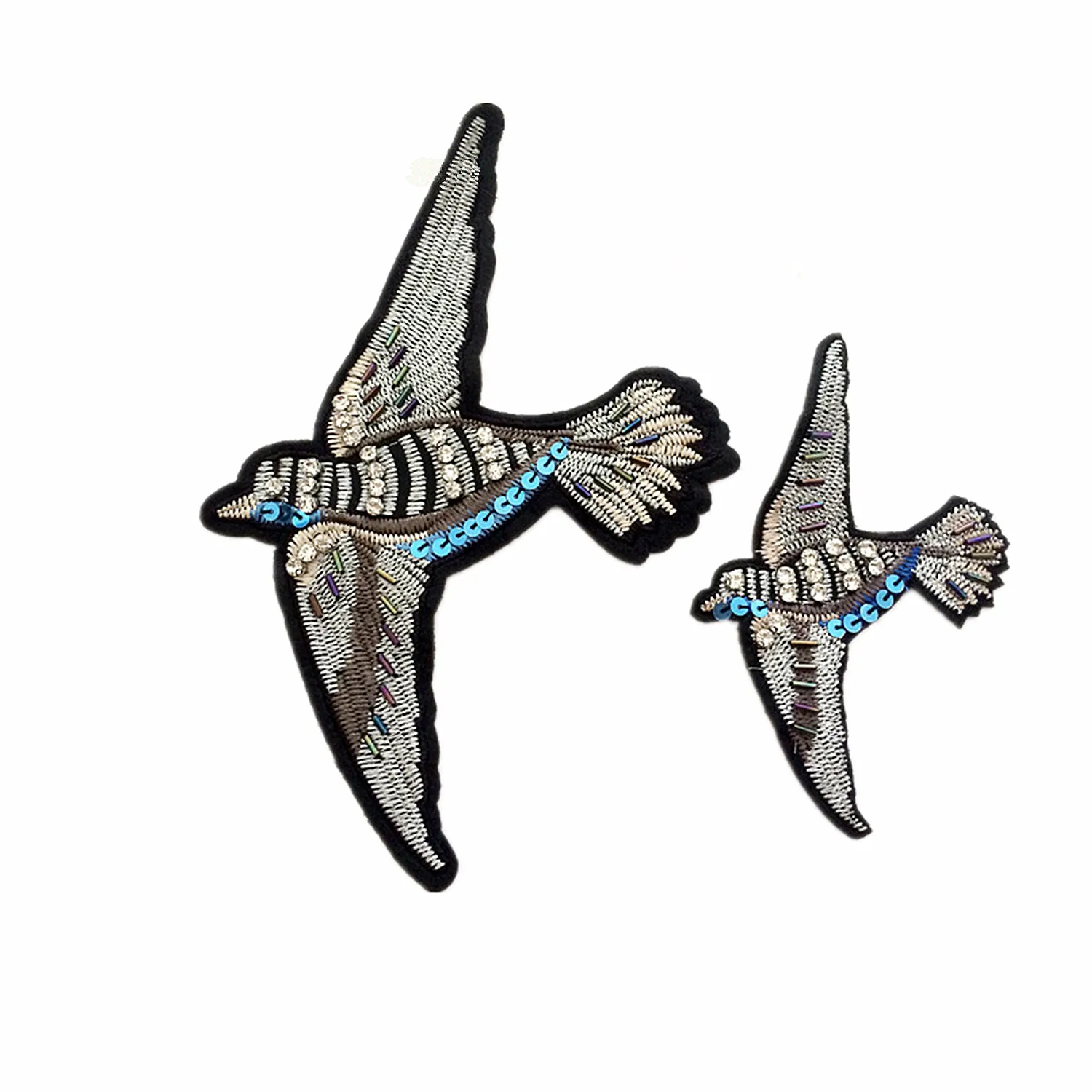 2 шт. вышитые блестки 22 х15 см|parches bordados|applique patchbird applique |