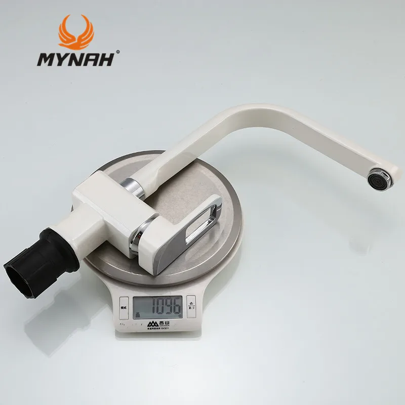 MYNAH Россия Бесплатная доставка белый кухонный кран раковина горячая и холодная