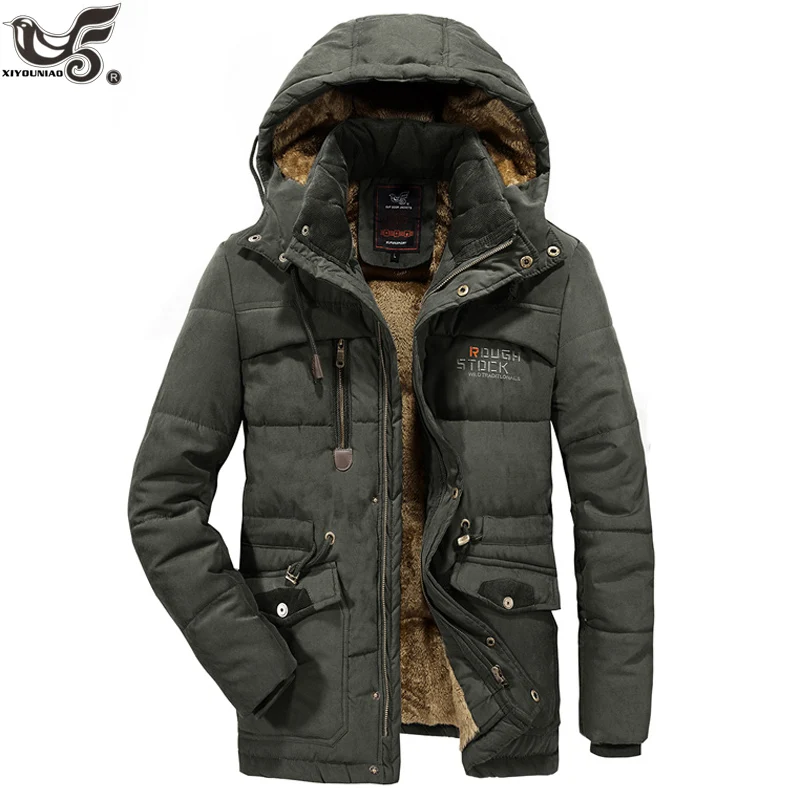 Зимняя куртка XIYOUNIAO размера плюс L ~ 7XL 8XL Толстая Теплая мужская ветровка со