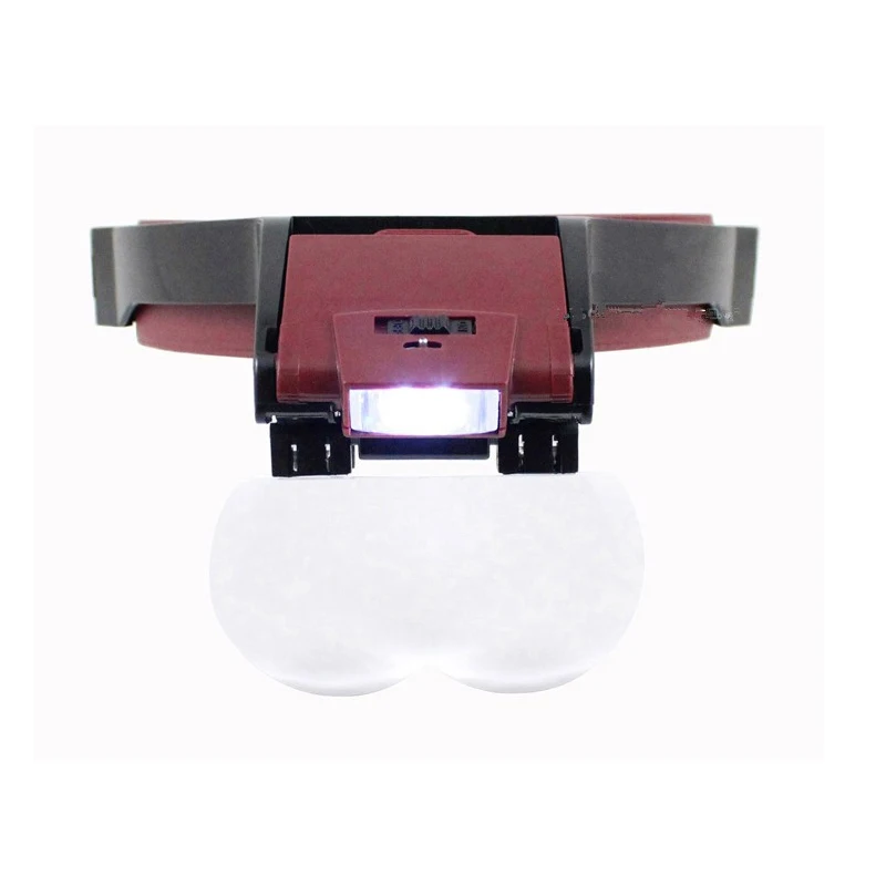 Magnifying Glass With Led Lights 1.7x 2 x 2.5x 3.5x Head Mounted Magnification Loupes Double Lens Head-mounted Reading Magnifier |