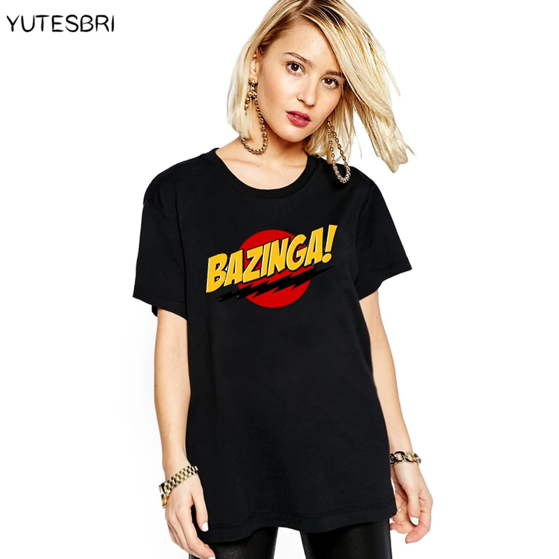 Женская хлопковая Футболка в стиле хип хоп Fahison Camiseta Bazinga повседневная