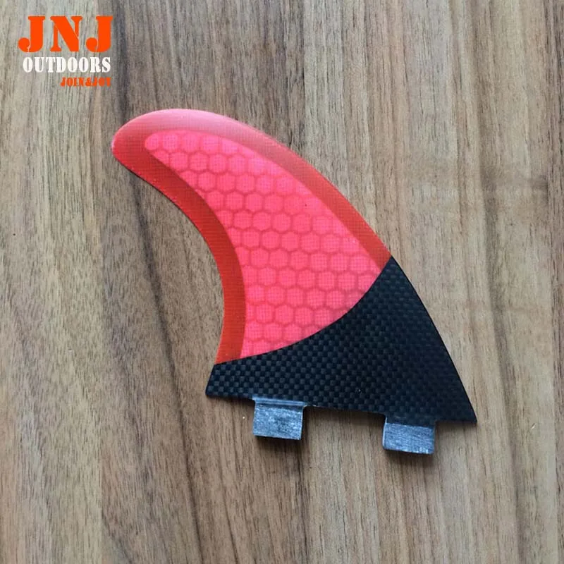 

Half carbon fiber red color surfboard FCS G5 M fins with honeycomb