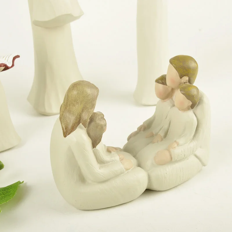 Семейные статуи для украшения Ангел из смолы аксессуары дома фигурка скульптура