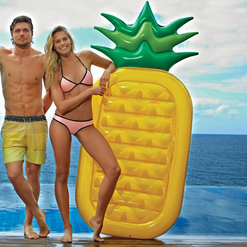 

180cm Giant Pineapple Inflatable Pool Float Adult Swimming Board Beach Water Toys Floating Island Raft Air Mattress boia piscina
