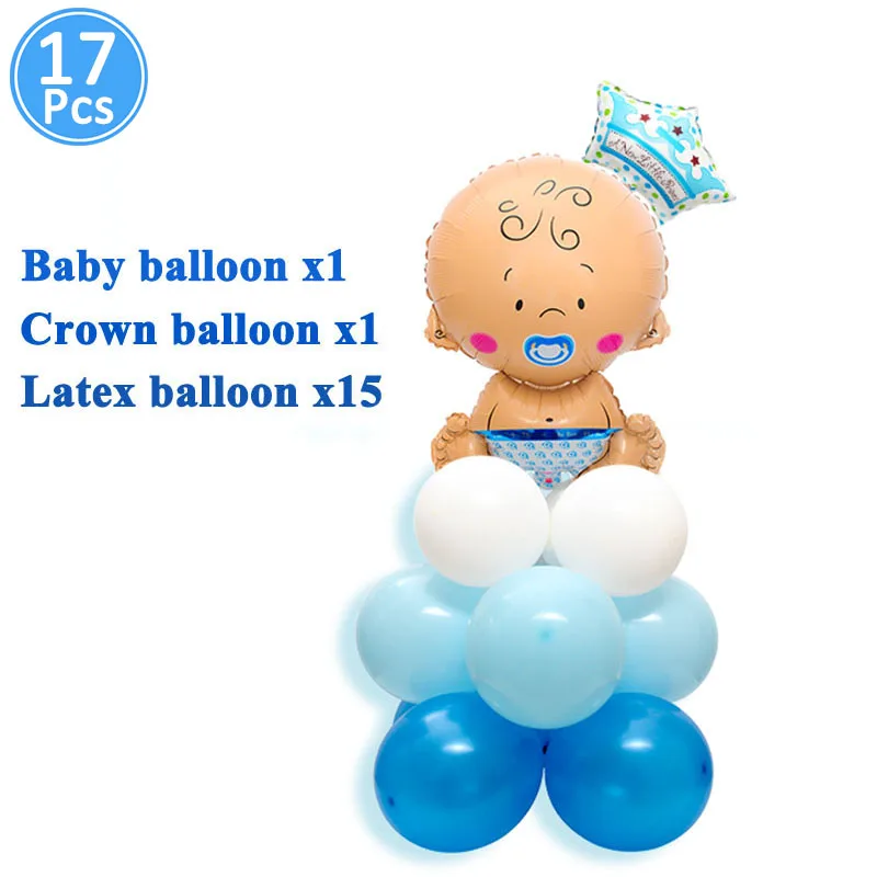 17pcs boy 1 Детские воздушные шары из фольги, реквизит для фотостудии, вечерние украшения для мальчиков и девочек - Цвет: 17pcs boy 1