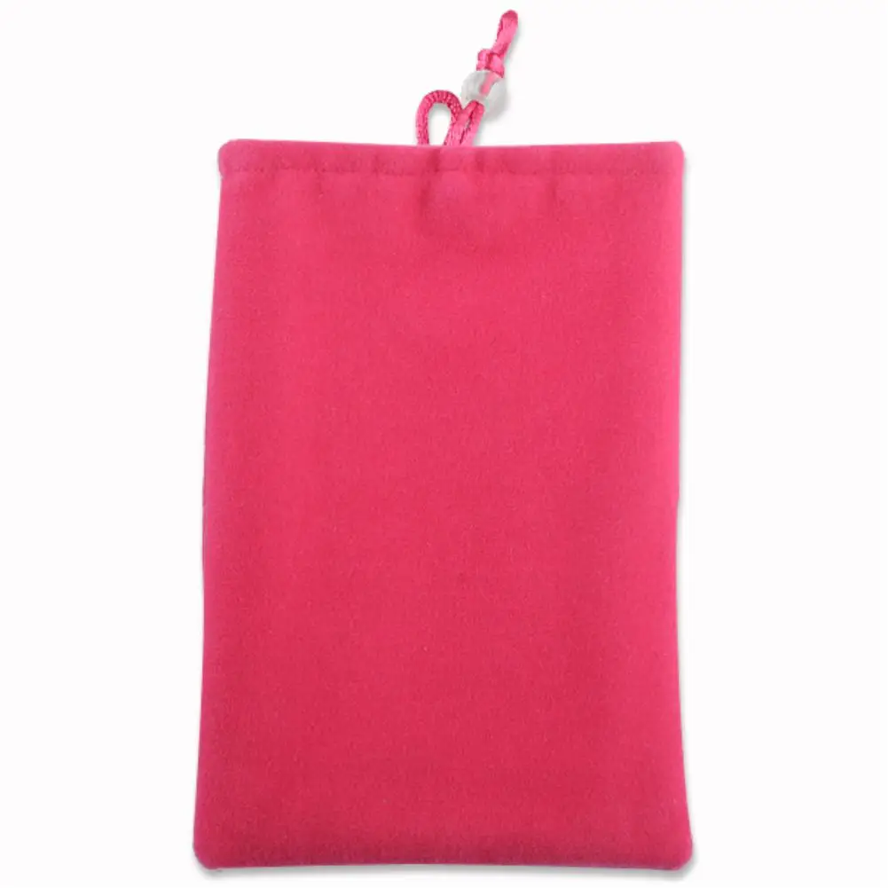Rosy Portable Soft Velvet Cloth Drawstring Pouch For 4.5" Phone /Power Bank Velvet Packaging Bags& Gift bags For PDA Gadgets Objects - Цвет: Rosy