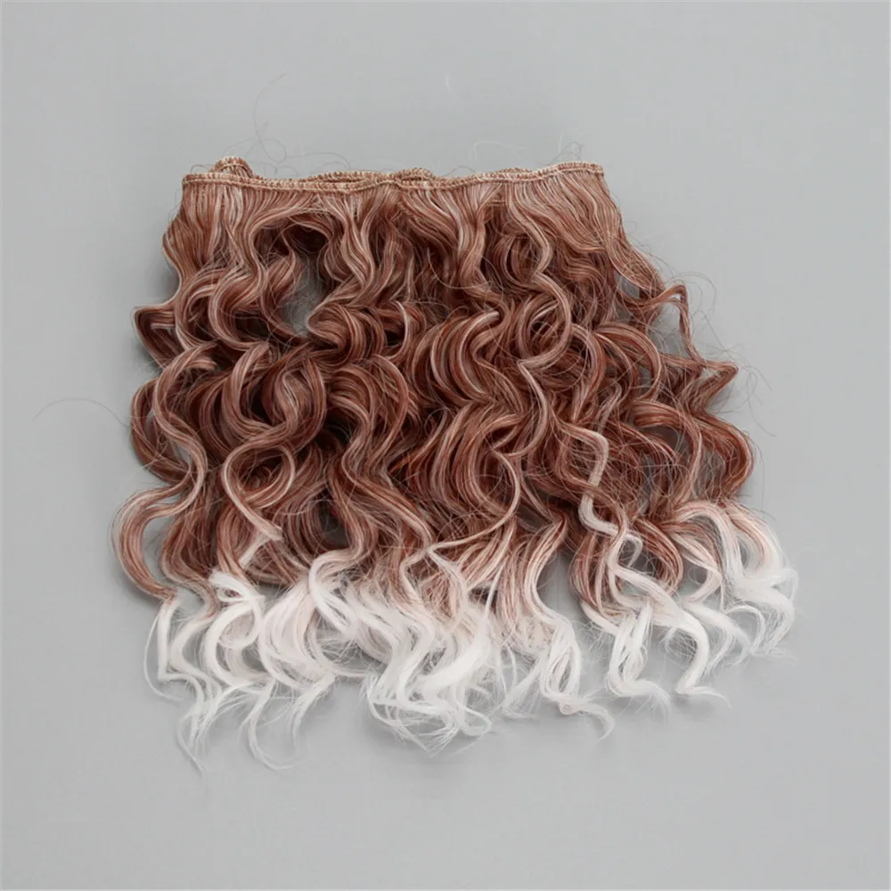 15*100cm High Quality Screw Curly Hair Extensions for All Dolls DIY Hair Wigs Heat Resistant Fiber Hair Wefts Accessories toys images - 6