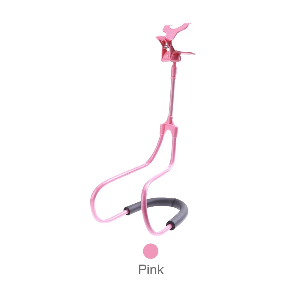 Pink ET шеи висячий держатель для телефона Подставка для смартфона на 360 градусов Гибкая селфи-палка для iPhone X 8 7 samsung S8 S9 - Цвет: Pink