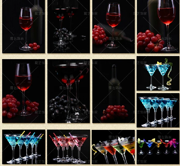 Высокое качество печатных винный завод декор живопись шампанское коктеила