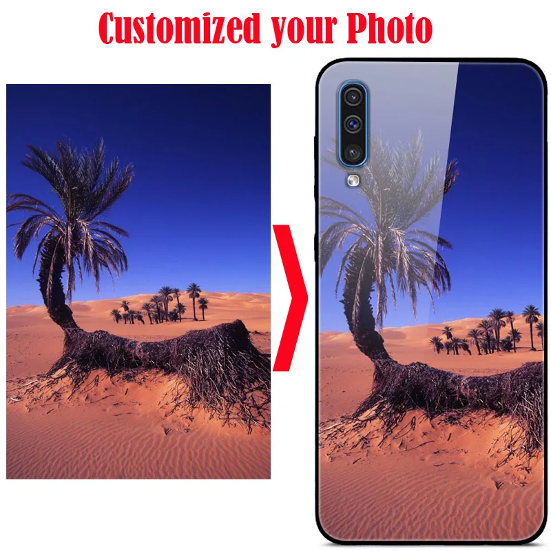 Сделай Сам» с возможностью Стекло чехол для телефона для samsung Galaxy A10 A30 A50 A70 S10e S10 плюс J4 J6 плюс A7 A9 Note 9 S9 S9Plus J7 крышка