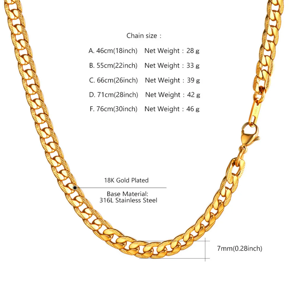 Pro Сталь хип хоп Длинные Цепочки и ожерелья Для мужчин кубинский золото Цвет цепи