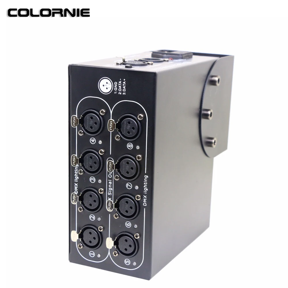 AC100-240V вход DMX сплиттер 8way DMX сплиттер сценический светильник ретранслятор сигнала DMX512 дистрибьютор сигнала