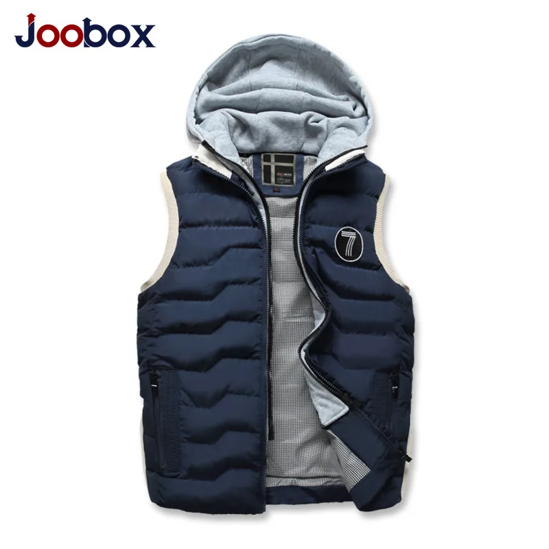 JOOBOX 2018 Новая повседневная мужская куртка без рукавов veste homme Зимняя Толстая