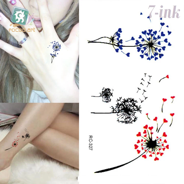 Водостойкие Временные татуировки-наклейки милая синяя красная татуировка с