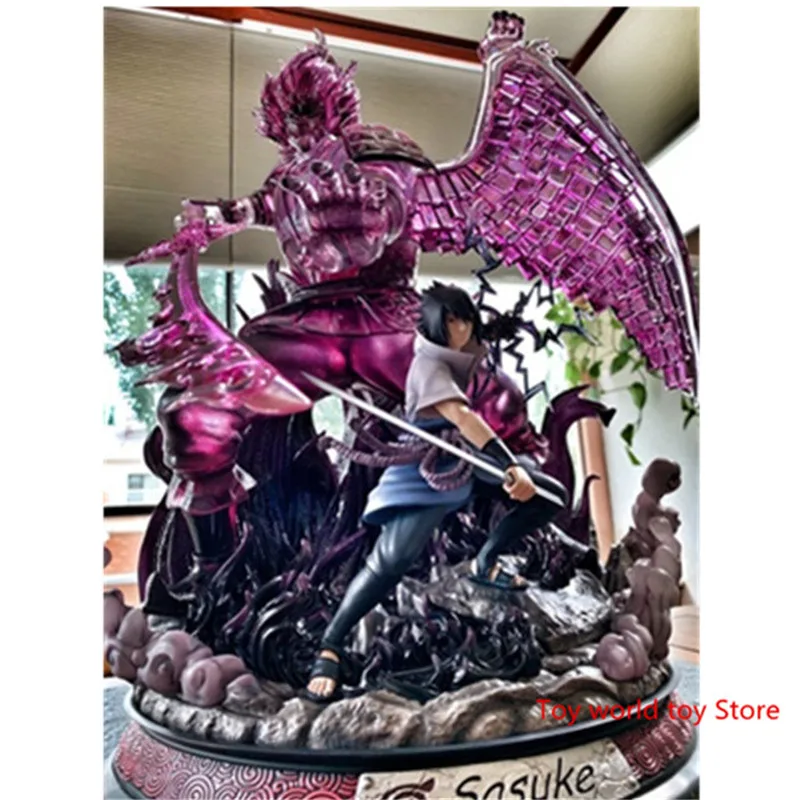 Фиолетовый Статуя Наруто Учиха Саске полноразмерный портрет Susanoo лимит бюст gk фигурка Коллекционная модель игрушки p1569 - Цвет: Фиолетовый