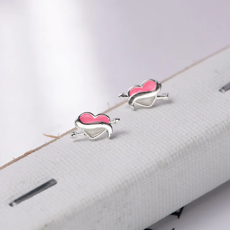 Lidavi милые серьги золотого цвета фиолетовые/красные с эмалью в форме сердца