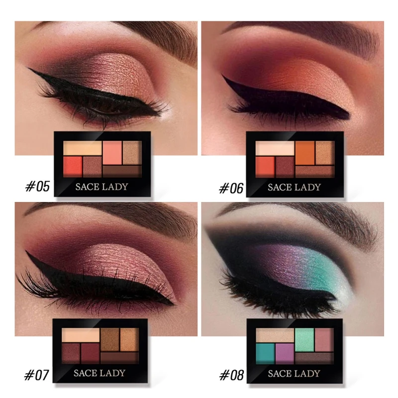 6-color Long Lasting Eyeshadow Palette Waterproof Colorfast Eye Shadow Powder Recommend