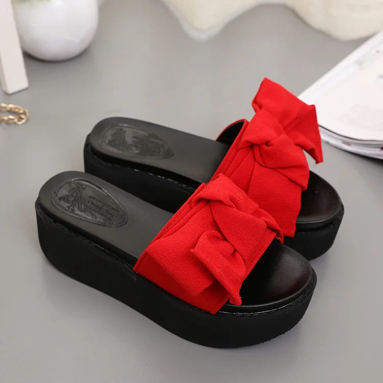 Большой бант-бабочка женская Пляжные сланцы Летние Нескользящие сандалии