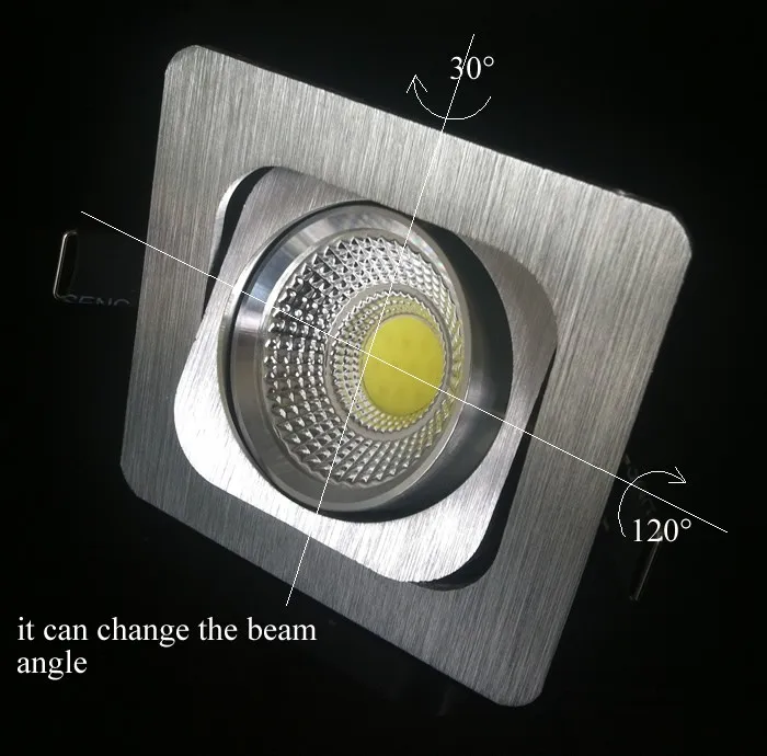 Горячая Распродажа квадратный серебряный светодиодный Cob светильник 10 Вт 120 лм с