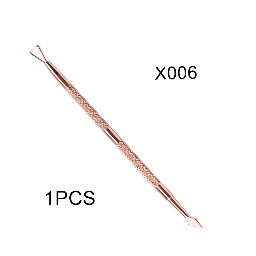 X006 1/3pcs Cuticle Pusher Stainless Steel Cuticle Remover Nail File Pedicure Manicure Tools Nail Pusher For Manicure Nail Art Mill - Цвет: X006