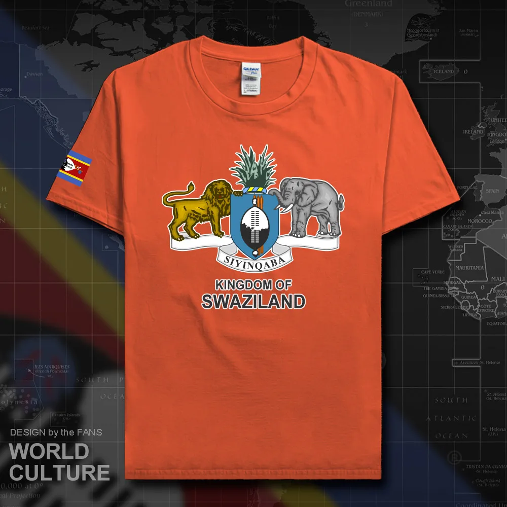 

Футболка мужская с надписью Kingdom of Swaziland weSwatini Swazi SWZ SZ, модная футболка 2018, хлопковая футболка для фитнеса с изображением национальных команд,...