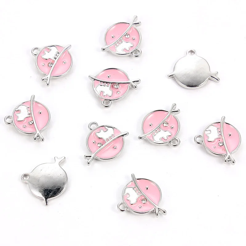 Pink 10 Красный Белый Многоцветный Сплав Эмаль Кошка ветви дерева подвески для девочек женщин DIY ожерелье кулон ювелирные изделия аксессуары - Окраска металла: Pink