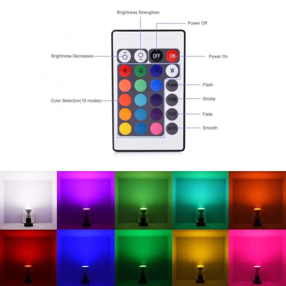 16 видов цветов RGB rgbw светодиодная лампочка умное освещение лампа E27 GU10 изменение