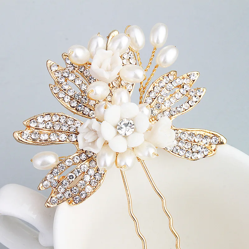 1 PCS Birdal Rhinestone Hair Pins Imitate Pearl Crystal Wedding Party Pageant Metal Sticks Women Accessories | Украшения и