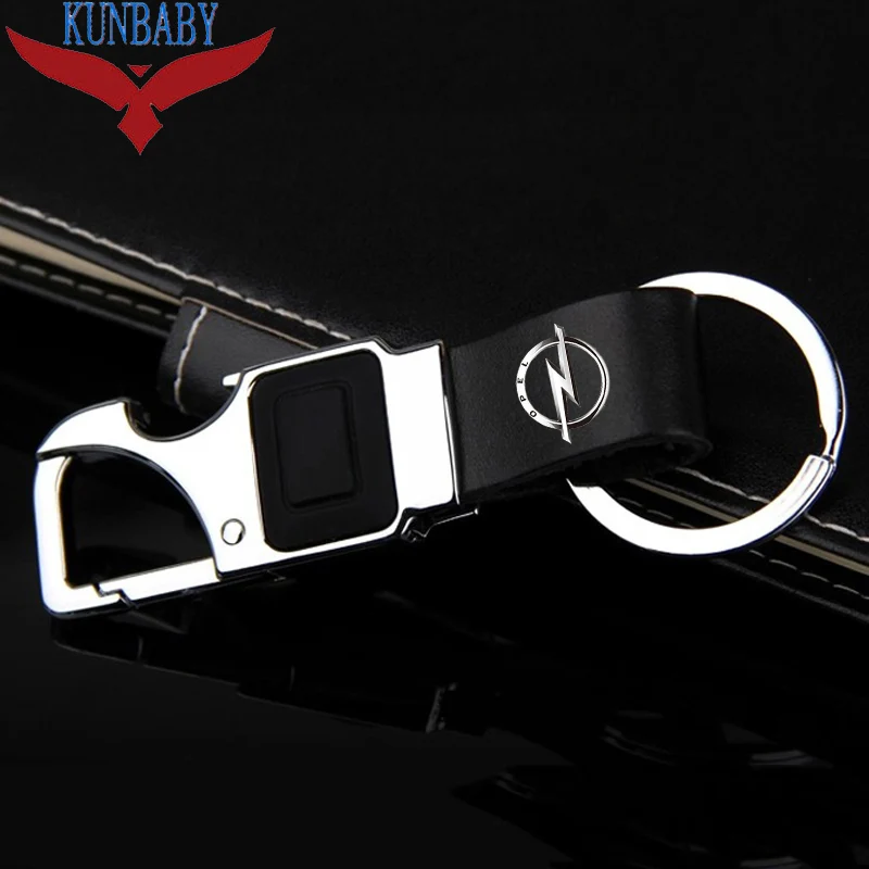 KUNBABY новый модный металлический Кожаный Автомобильный Брелок держатель с LED