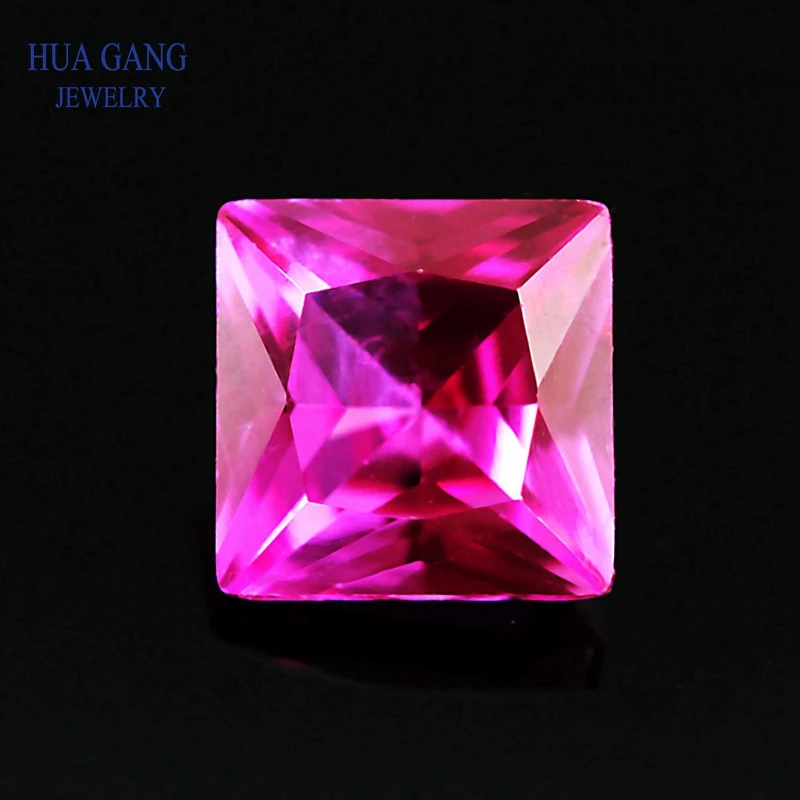 3 # розовый красный корунд квадратной формы принцесса вырезать синтетические