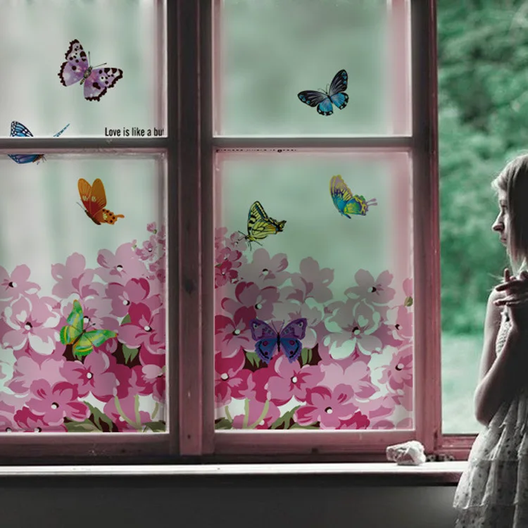 Популярные водонепроницаемые настенные стикеры сделай сам с цветущими розовыми