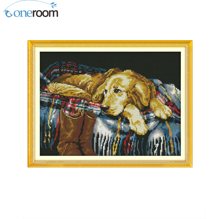 

oneroom A Faithful Friend Patterns Counted Cross Stitch 11CT Printed 14CT 3D DIY Cross Stitch Sets Stitching Embroidery Kits