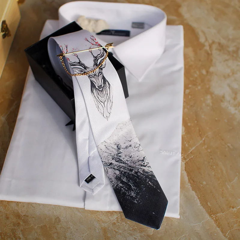 Free Shipping New fashion male men's casual Original handmade wedding party birthday unique tie printed necktie host Western