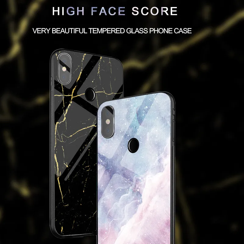 Чехол для телефона из закаленного стекла Marble Star Space Xiaomi Mi 8 SE A1 A2 6X 5X Mix 2 2s Note 3 мягкий