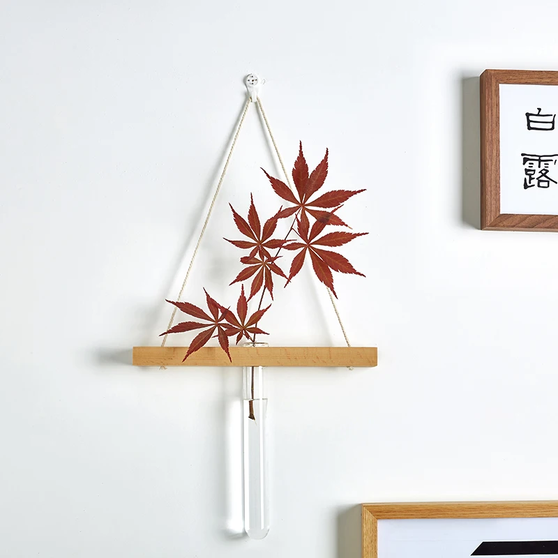 Северное растение стеклянная ваза настенная деревянная для украшения интерьера