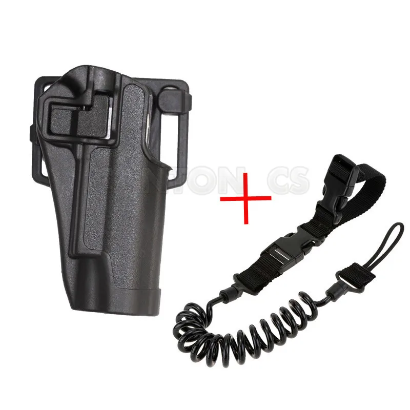 Holster and sling BK CQC Тактический Армии Кольт 1911 пояс кобура Открытый Охота стрельба военный страйкбол пистолет кобура для Кольт 1911 - Цвет: Holster and sling BK
