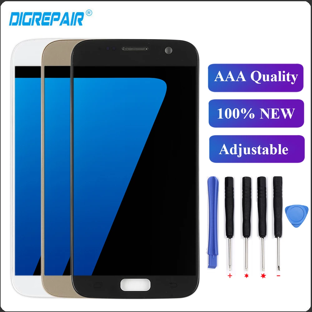 Для samsung Galaxy S7 G930F G930D G930L G930S G930K рамка сенсорного ЖК-экрана замены S7 аналогово-цифровой преобразователь для samsung S7 ЖК-дисплей Дисплей