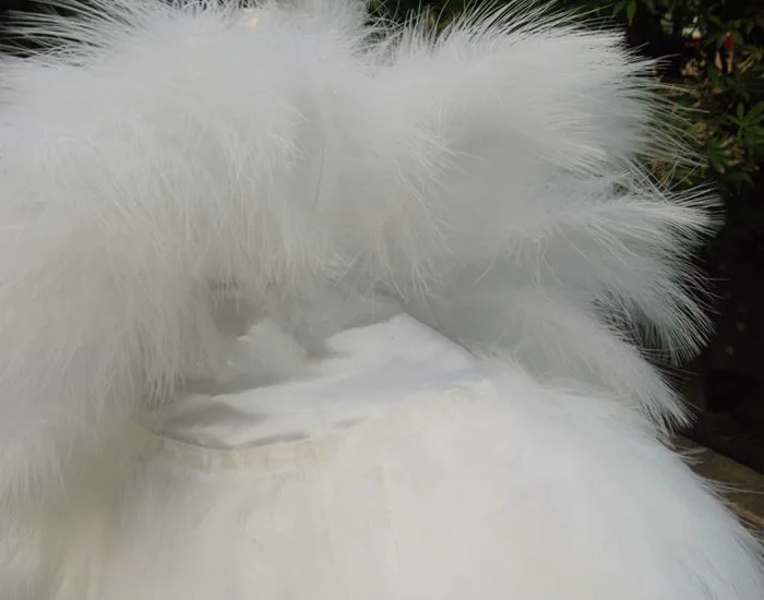 Женская мода белые цвета слоновой кости страусиные перья Меховые болеро