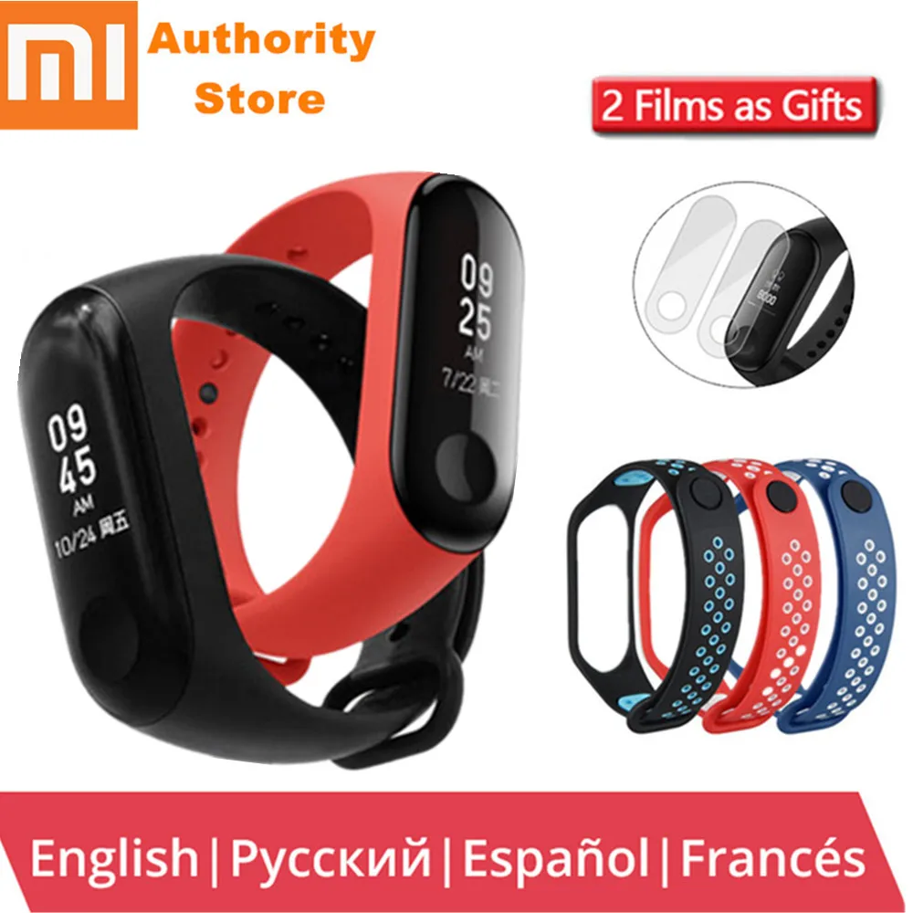 Оригинальный xiao mi band 3 умный трекер Band Bluetooth фитнес часы сердце RateOLED Touchpad Активный