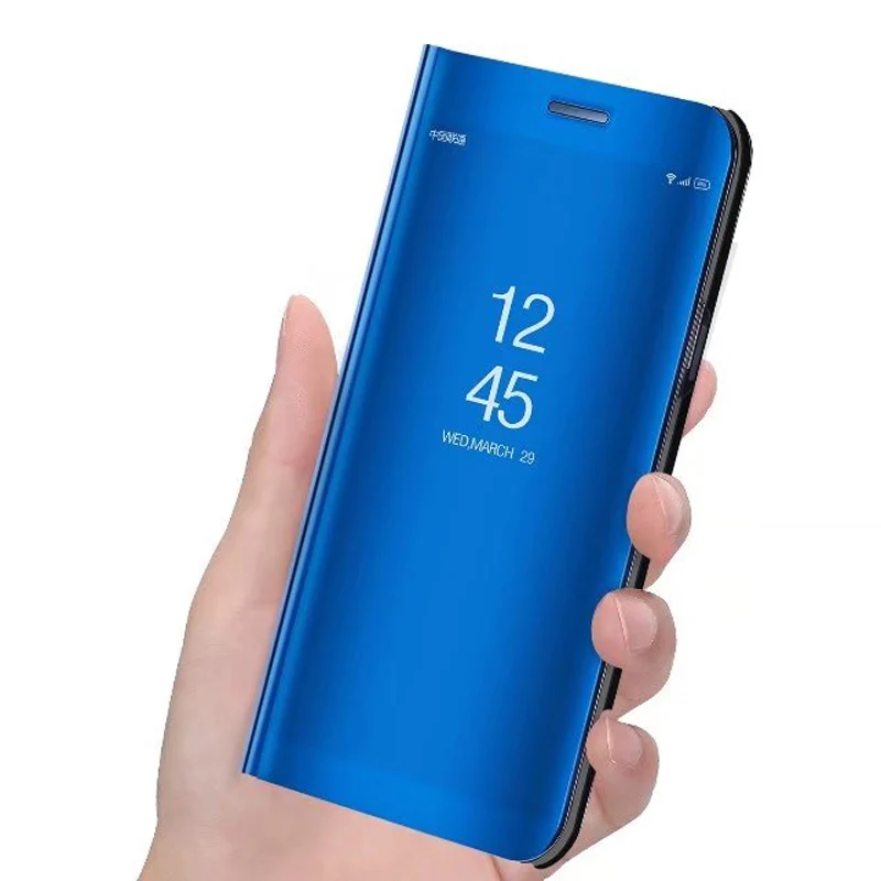 Mirror Flip Leather Hard PC Case For Xiaomi Redmi Note 5 Luxury Clear View Windows Smart Cover Hongmi note 5A Capinhas | Мобильные