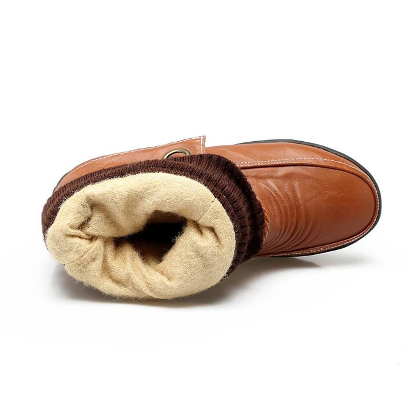 Новинка модные женские ботинки на танкетке обувь плоской платформе высокие